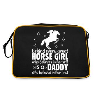Behind every big horse girl - - Retro Bag - black/gold - Back