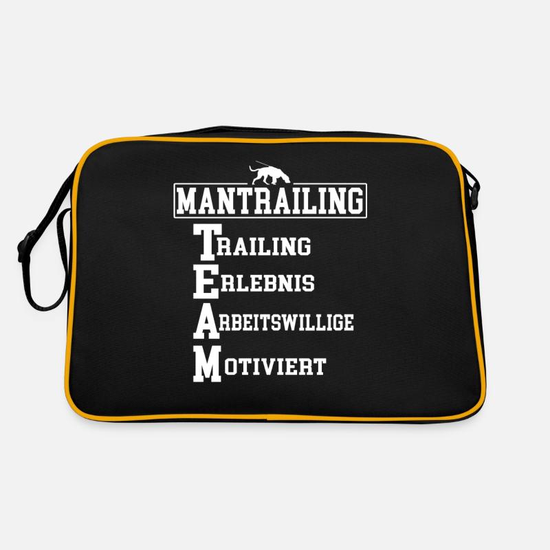 Mantrailing Trailing Erlebnis Arbeitswillige - Retro Tasche - Schwarz/Gold