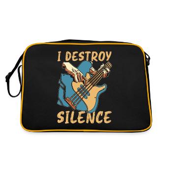 Guitare basse I Destroy Silence Guitariste Musiciens - Sac Retro - noir/or - Dos