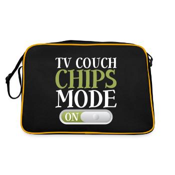 Tv Couch Chips Mode On 4 - Retro Tasche - Schwarz/Gold - Hinten
