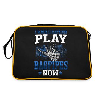 Préférez jouer de la cornemuse écossaise - Sac Retro - noir/or - Dos