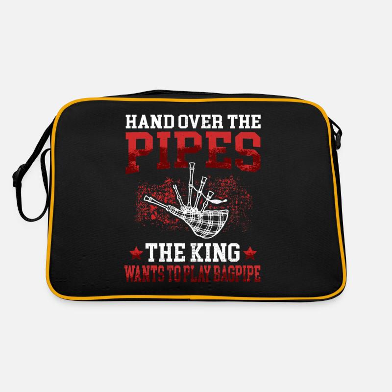 King wants to dudel bagpipes Scottish bagpipe Retro Bag
