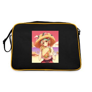 Fille d’anime portant un sombrero Fille d’anime portant - Sac Retro - noir/or - Dos