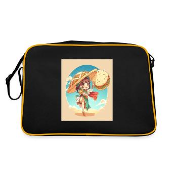 Anime Girl portant Sombrero Anime Girl portant - Sac Retro - noir/or - Dos