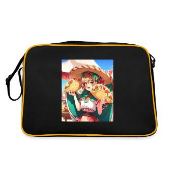 Fille d’anime portant un sombrero Fille d’anime portant - Sac Retro - noir/or - Dos
