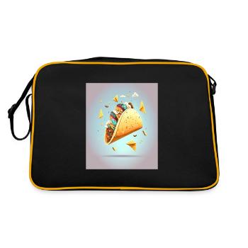 Taco Lover Disassembled Taco Food Humor - Retro Bag - black/gold - Back