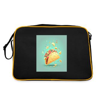 Taco Lover Disassembled Taco Food Humor - Retro Bag - black/gold - Back