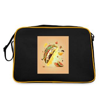 Taco Lover Disassembled Taco Food Humor - Retro Bag - black/gold - Back