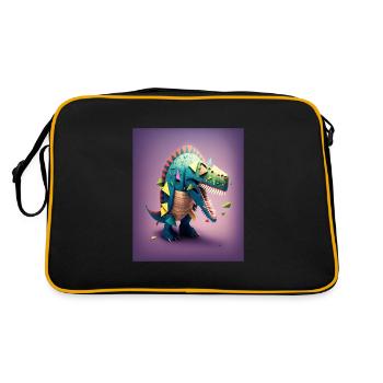 Dinosaur Lover Mexican Dinosaur Pinata - Retro Tasche - Schwarz/Gold - Hinten