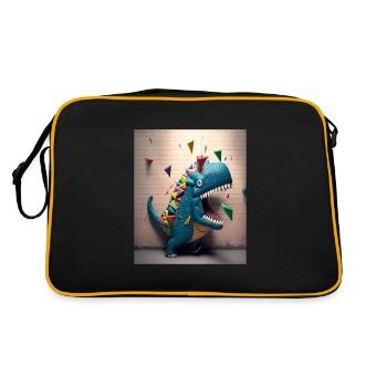 Dinosaur Lover Mexican Dinosaur Pinata - Retro Tasche - Schwarz/Gold - Hinten