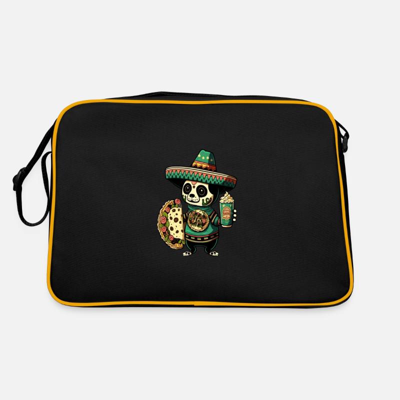 Panda mignon mangeant des tacos Panda mexicain Taco ours Sac Retro