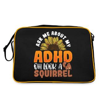 Ask Me About My ADHD Oh Look a Squirrel ADHD - Retro Bag - black/gold - Back