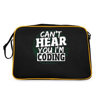 Can't Hear You I'm Coding Programming Programmer - Retro Tasche - Schwarz/Gold - Hinten