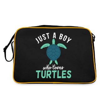 Turtle Owner Gift Turtle Lover - Sac Retro - noir/or - Dos