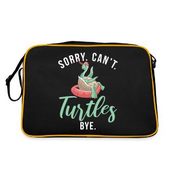 Turtle Owner Gift Turtle Lover - Sac Retro - noir/or - Dos