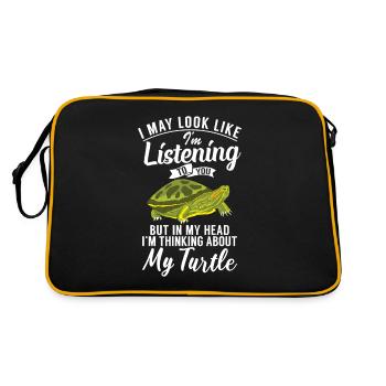 Turtle Owner Gift Turtle Lover - Sac Retro - noir/or - Dos