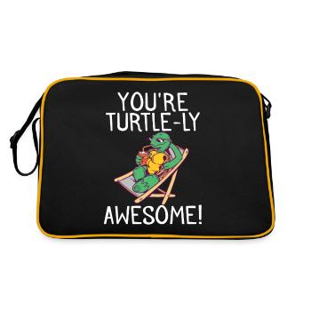 Turtle Owner Gift Turtle Lover - Sac Retro - noir/or - Dos
