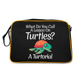 Turtle Owner Gift Turtle Lover - Sac Retro - noir/or - Dos