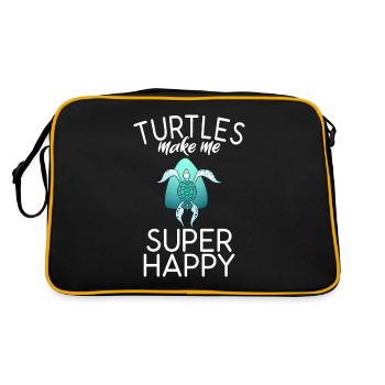 Turtle Owner Gift Turtle Lover - Sac Retro - noir/or - Dos
