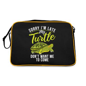Turtle Owner Gift Turtle Lover - Sac Retro - noir/or - Dos