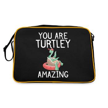 Turtle Owner Gift Turtle Lover - Sac Retro - noir/or - Dos