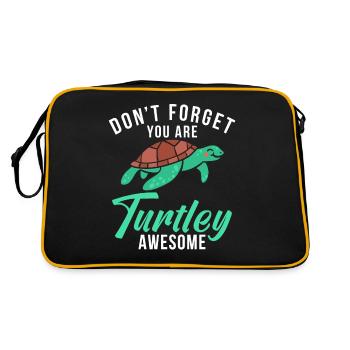 Turtle Owner Gift Turtle Lover - Sac Retro - noir/or - Dos