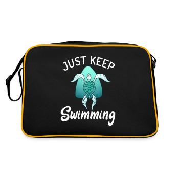 Turtle Owner Gift Turtle Lover - Sac Retro - noir/or - Dos