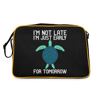 Turtle Owner Gift Turtle Lover - Sac Retro - noir/or - Dos