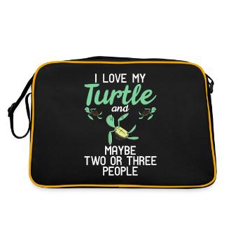 Turtle Owner Gift Turtle Lover - Sac Retro - noir/or - Dos