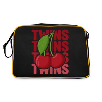 Sour cherries twin siblings design - Sac Retro - noir/or - Dos