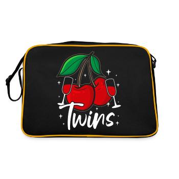 Sour cherries twin siblings design - Sac Retro - noir/or - Dos