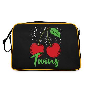 Sour cherries twin siblings design - Sac Retro - noir/or - Dos