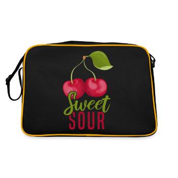 Sour cherries twin siblings design - Sac Retro - noir/or - Dos