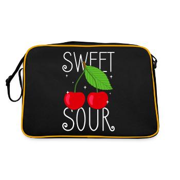 Sour cherries twin siblings design - Sac Retro - noir/or - Dos