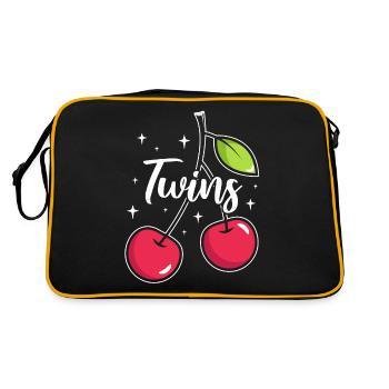 Sour cherries twin siblings design - Sac Retro - noir/or - Dos
