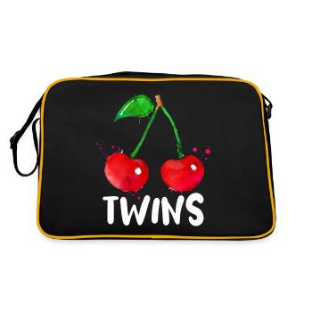 Sour cherries twin siblings design - Sac Retro - noir/or - Dos