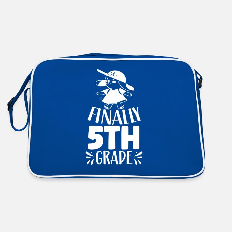 Endlich 5 Klasse Fünftklässler Fünfte Schule Retro Tasche