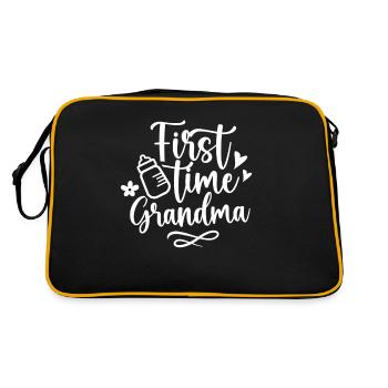 The first time grandma first time grandparents sweet - Retro Bag - black/gold - Back