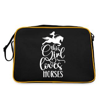 Cette fille aime les chevaux maman cheval - Sac Retro - noir/or - Dos