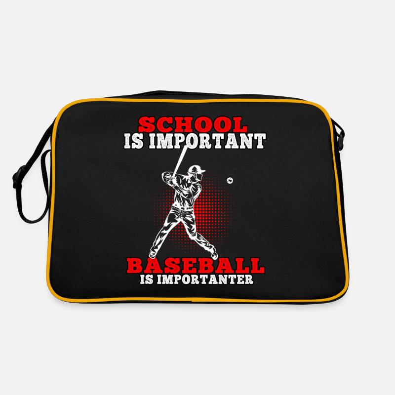 Baseball is importanter Baseballer Baseballspieler Retro Tasche