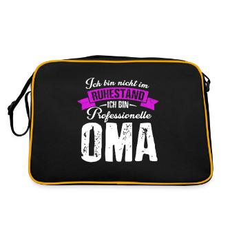 Ich Bin Nicht Im Ruhestand Ich Bin Professionelle - Retro Tasche - Schwarz/Gold - Hinten