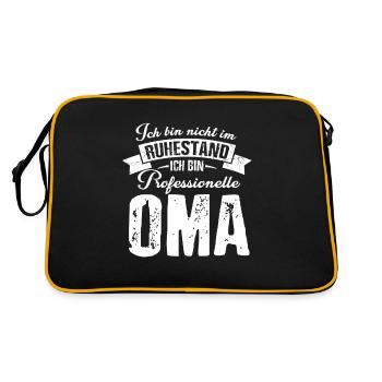Ich Bin Nicht Im Ruhestand Ich Bin Professionelle - Retro Tasche - Schwarz/Gold - Hinten