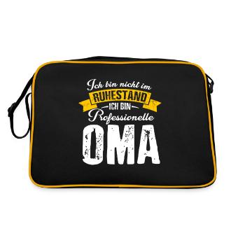 Ich Bin Nicht Im Ruhestand Ich Bin Professionelle - Retro Tasche - Schwarz/Gold - Hinten
