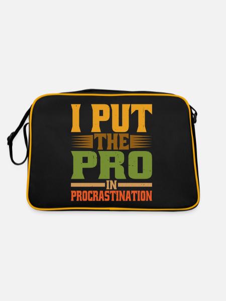 Je mets le pro dans la procrastination 20 - Sac Retro - noir/or - Dos