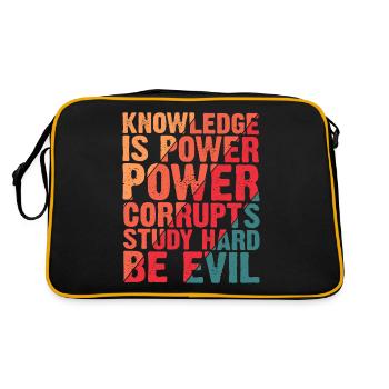 Knowledge Is Power Corrupt Study Hard Be Evil 4 - Retro Bag - black/gold - Back