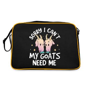 Unfortunately can't my goats need me animal - Retro Bag - black/gold - Back