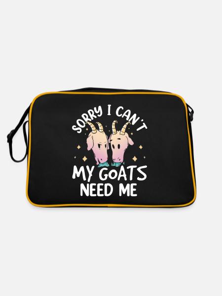 Malheureusement, mes chèvres n’ont pas besoin de moi animal - Sac Retro - noir/or - Dos