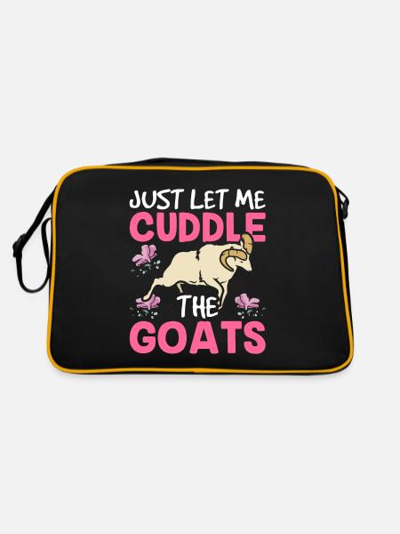 Let me just pet the goats girl animal - Retro Bag - black/gold - Back