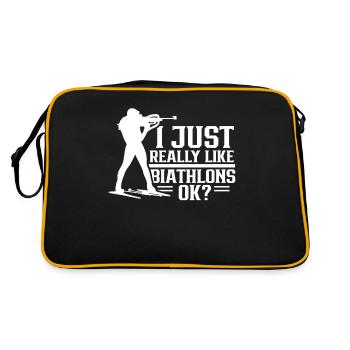 J’aime beaucoup les biathlons biathlon biathlète - Sac Retro - noir/or - Dos
