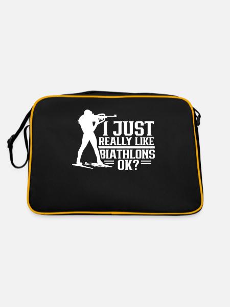 J’aime beaucoup les biathlons biathlon biathlète - Sac Retro - noir/or